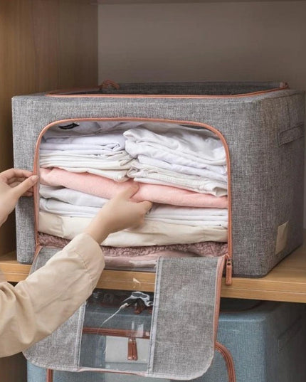 de depozitare pliabila, Cu fermoar, 66 L, Textil