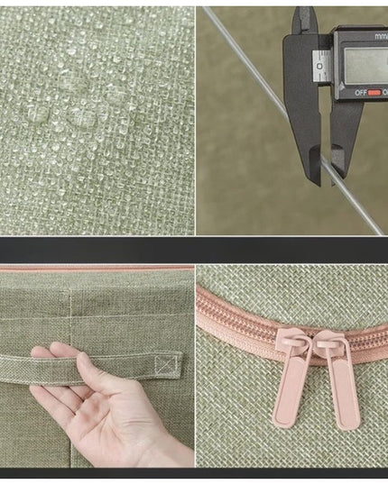 de Depozitare Pliabila, Cu fermoar Bidirectional, 66 L, Textil,Cadru Metalic, o Fereastra, Suport Baza Stabil din Plastic