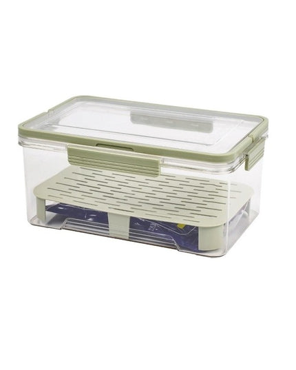 Cutie de Depozitare Portabila, cu Separator pentru Gheata si Scurgere, Mentine Rece, Caserola Pranz, 25x16.5x11.5 cm, /