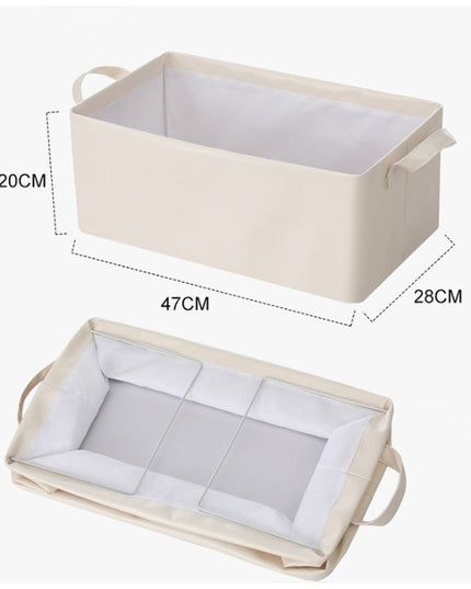 de Depozitare Tip Cos, Material Piele Ecologica, Pliabila,26 l, Cadru Metalic, cu Manere