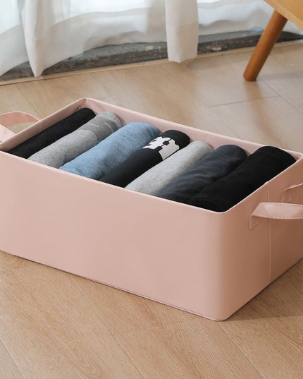 de Depozitare Tip Cos, Material Piele Ecologica, Pliabila,26 l, Cadru Metalic, cu Manere