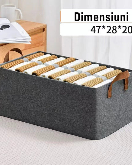 de depozitare tip cos, textil, pliabila,cadru metalic, cu manere