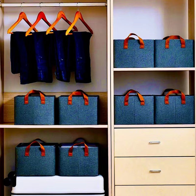 de depozitare tip cos, textil, pliabila,se poate spala, cu manere