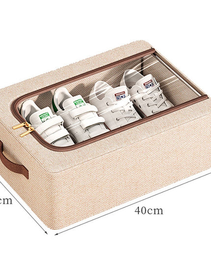 Depozitare cu Cadru Metalic, pentru Incaltaminte, Haine, Lingerie, Fermoar Calitativ, Fereastra Transparenta, Manere Laterale