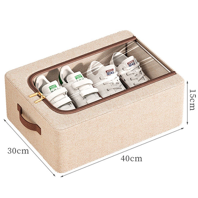 Depozitare cu Cadru Metalic, pentru Incaltaminte, Haine, Lingerie, Fermoar Calitativ, Fereastra Transparenta, Manere Laterale