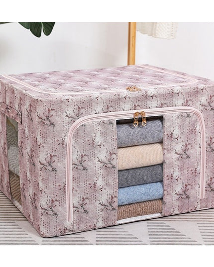 Depozitare, 66L, din Material Textil,pentru Haine si Lenjerii, Model Floare de Prun