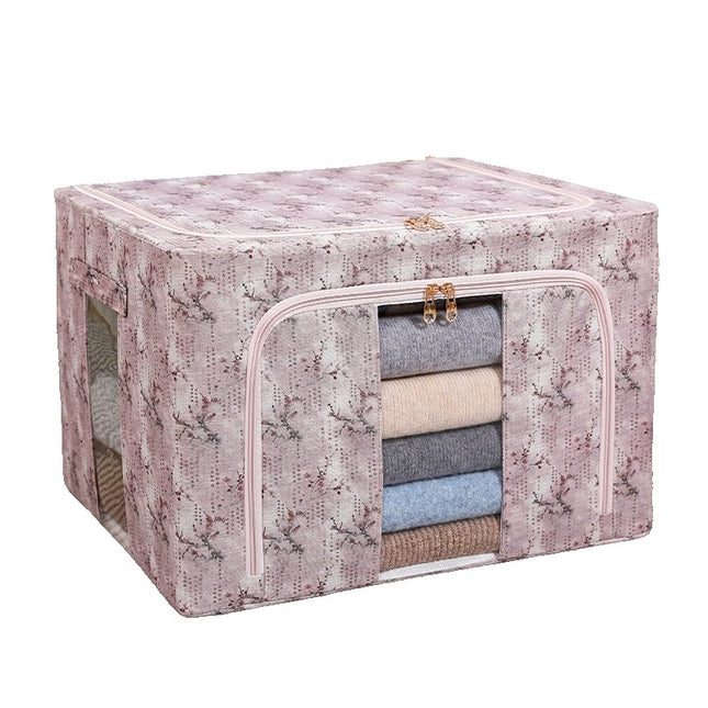 Depozitare, 66L, din Material Textil,pentru Haine si Lenjerii, Model Floare de Prun