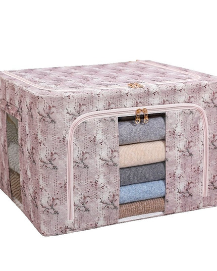 Depozitare, 66L, din Material Textil,pentru Haine si Lenjerii, Model Floare de Prun