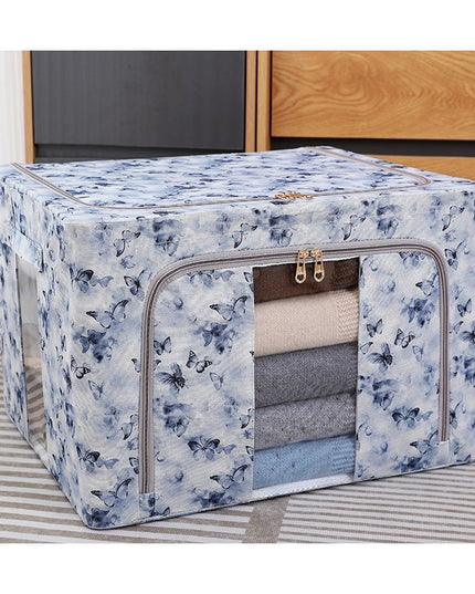 Cutie Depozitare, 66L, din Material Textil, 50 x 40 x 33 cm, pentru Haine si Lenjerii, Model Fluturasi