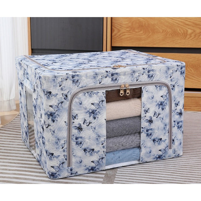 Cutie Depozitare, 66L, din Material Textil, 50 x 40 x 33 cm, pentru Haine si Lenjerii, Model Fluturasi