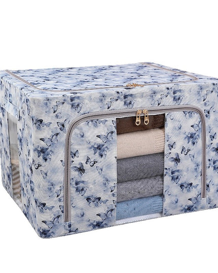 Cutie Depozitare, 66L, din Material Textil, 50 x 40 x 33 cm, pentru Haine si Lenjerii, Model Fluturasi