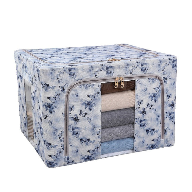 Cutie Depozitare, 66L, din Material Textil, 50 x 40 x 33 cm, pentru Haine si Lenjerii, Model Fluturasi
