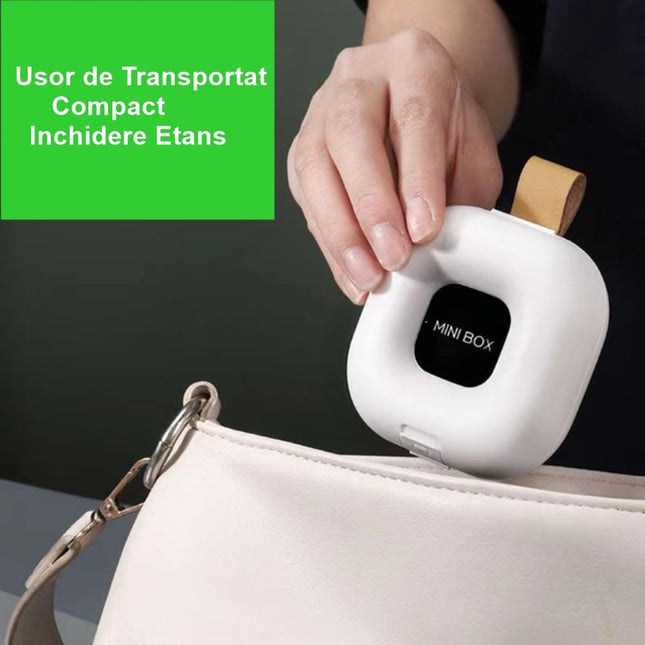 Depozitare Medicamente, 4 Compartimente, Inchidere Etans, Portabila, Patrat