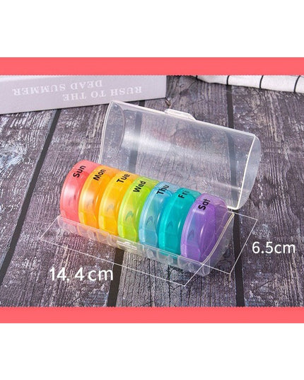 Cutie Depozitare Medicamente, 7 Zile, 14 Compartimente, Cutie Suport, Recipiente Detasabile, Portabila,17.5x11x9.5 cm