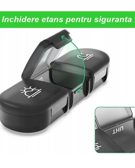 Depozitare Medicamente, 7 Zile, 21 Compartimente, Suport, Recipiente Detasabile, Portabila