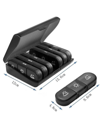 Depozitare Medicamente, 7 Zile, 21 Compartimente, Suport, Recipiente Detasabile, Portabila