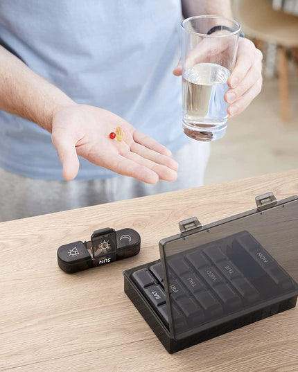 Depozitare Medicamente, 7 Zile, 21 Compartimente, Suport, Recipiente Detasabile, Portabila