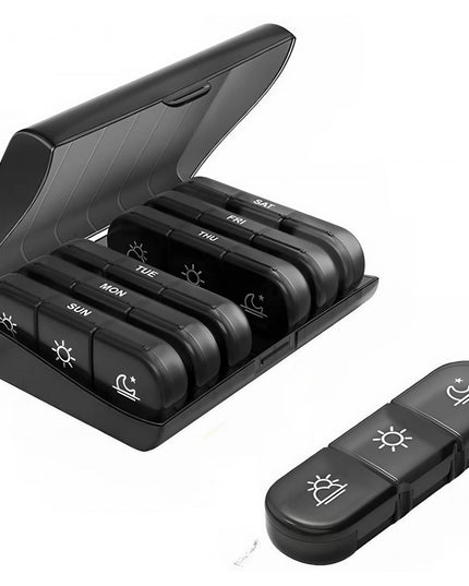 Depozitare Medicamente, 7 Zile, 21 Compartimente, Suport, Recipiente Detasabile, Portabila