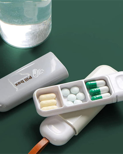 Depozitare Medicamente, Portabila, 3 Compartimente, Tip Breloc, Plastic, Glisanta