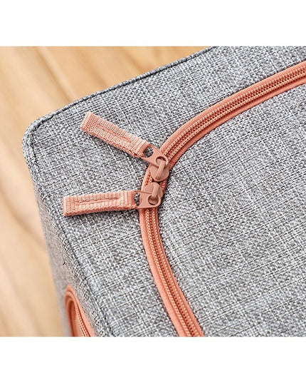 de depozitare pliabila, Cu fermoar, 66 L, Textil,Cadru Metalic, Suport Baza Stabil din Plastic