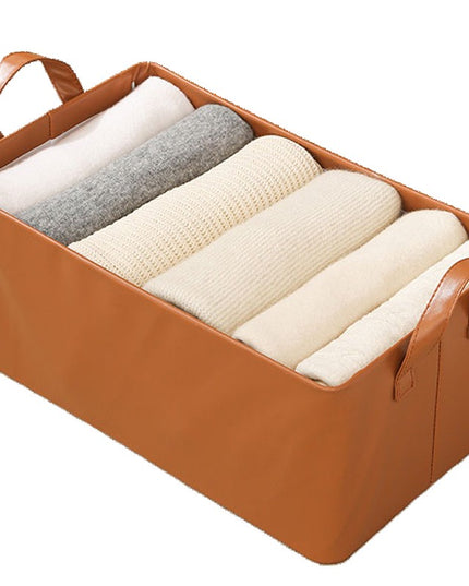 de Depozitare Tip Cos, Material Piele Ecologica, Pliabila,26 l, Cadru Metalic, cu Manere