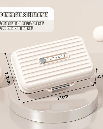 Cutie Medicamente,7 Compartimente, Portabila si Compacta, 7.8x7.2x3.5 cm, Ideala pentru Uzul Cotidian