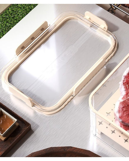 pentru Depozitare Alimente, de Uz Casnic, 2 Compartimente, Zona pentru Gheata, Mentinere Fresh, cu Maner, Material PET