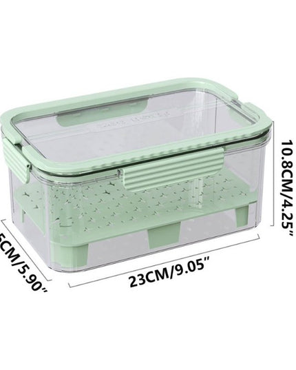 pentru Depozitare Alimente, de Uz Casnic, 2 Compartimente, Zona pentru Gheata, Mentinere Fresh, cu Maner, Material PET