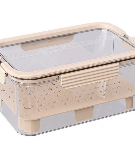 pentru Depozitare Alimente, de Uz Casnic, 2 Compartimente, Zona pentru Gheata, Mentinere Fresh, cu Maner, Material PET