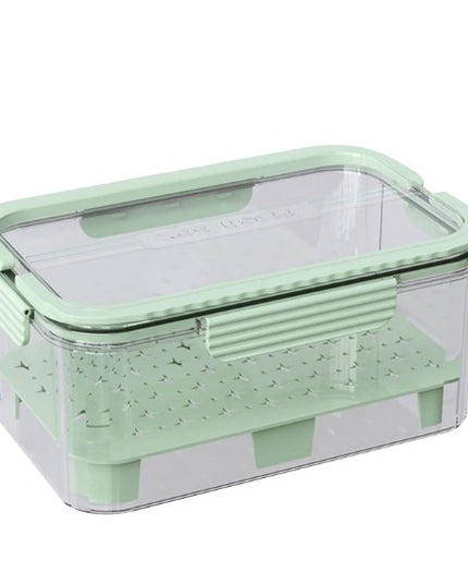 pentru Depozitare Alimente, de Uz Casnic, 2 Compartimente, Zona pentru Gheata, Mentinere Fresh, cu Maner, Material PET