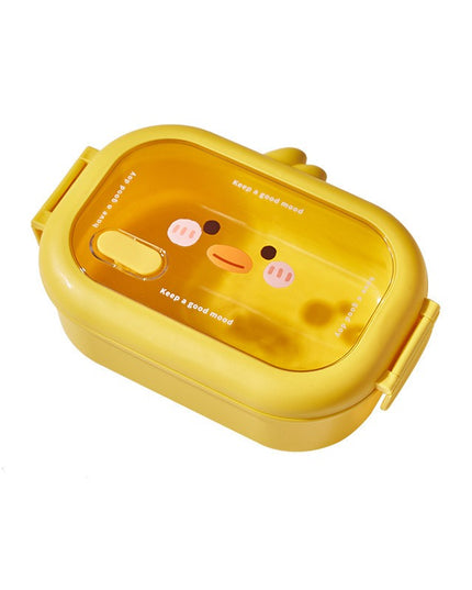 pentru Pranz sau Gustari, cu Doua Compartimente, Model Ratusca, pentru Copii si Adulti, Etansare, PP, Perfect pentru Scoala si Birou, 1000 mL