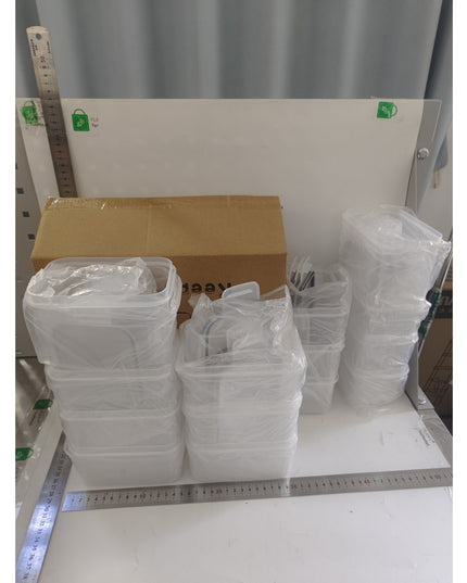 Cutii de depozitare alimente, din 14 Cutii pentru Condimente, Cereale, Cutii pentru Bucatarie, din Plastic PP, Cutii Alimentare, Diferite Dimensiuni, Transparente