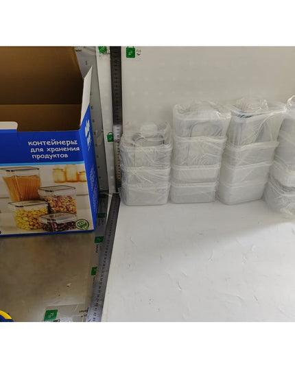 Cutii de depozitare alimente, din 15 Cutii pentru Condimente, Cereale, Cutii pentru Bucatarie, din Plastic PP, Cutii Alimentare, Diferite Dimensiuni, Transparente