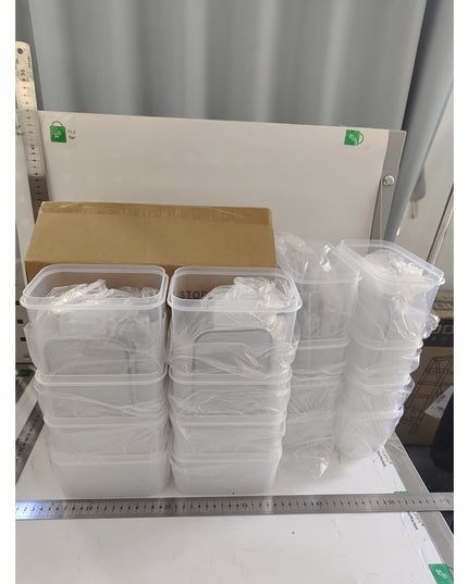 Cutii de depozitare alimente, din 16 Cutii pentru Condimente, Cereale, Cutii pentru Bucatarie, din Plastic PP, Cutii Alimentare, Diferite Dimensiuni, Transparente