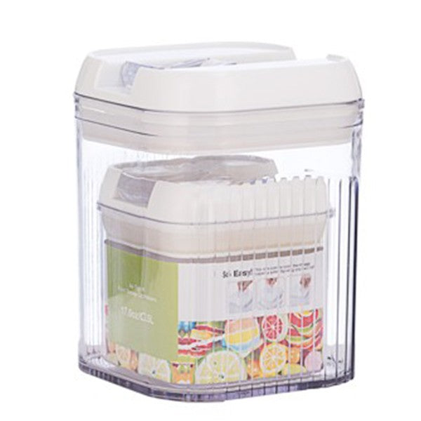 Cutii de Depozitare Alimente, din 2 Cutii de tip Container, Recipiente pentru Cereale in Bucatarie, 1.2 L- , 2.5 L- , Transparente cu Capac