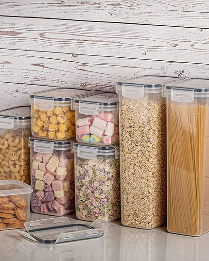 Cutii de depozitare alimente, din 8 Cutii pentru Condimente, Cereale, Cutii pentru Bucatarie, din Plastic PP, Cutii Alimentare, Diferite Dimensiuni, Transparente