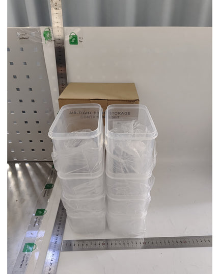 Cutii de depozitare alimente, din 8 Cutii pentru Condimente, Cereale, Cutii pentru Bucatarie, din Plastic PP, Cutii Alimentare, Diferite Dimensiuni, Transparente