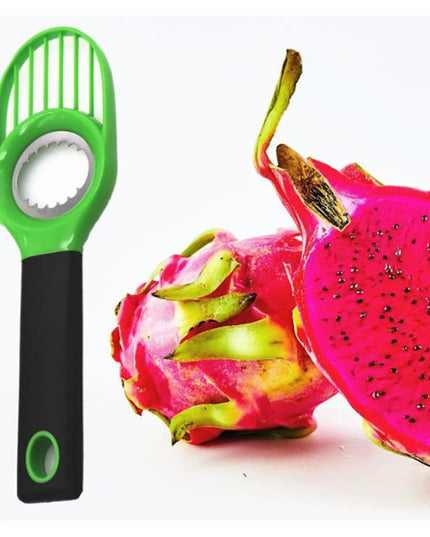 Cutit 3in1 pentru Avocado, Cutit, Scoatere Miez si Feliator Pulpa, din PP si Otel Inoxidabil