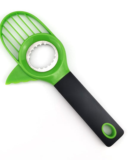 Cutit 3in1 pentru Avocado, Cutit, Scoatere Miez si Feliator Pulpa, din PP si Otel Inoxidabil