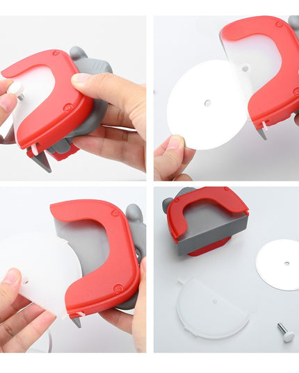 Cutit circular pentru pizza , otel inoxidabil si plastic, capc protectie lama