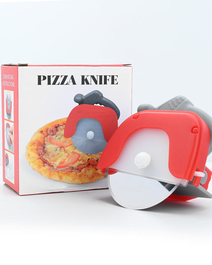 Cutit circular pentru pizza , otel inoxidabil si plastic, capc protectie lama