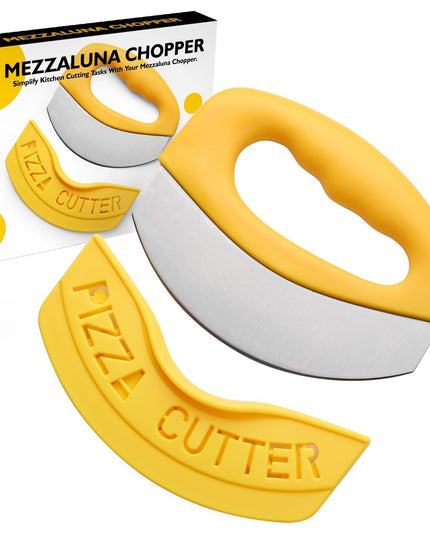 Cutit pentru taiat pizza cu protectie din silicon pentru lama, inox