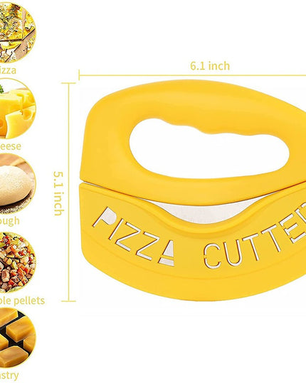 Cutit pentru taiat pizza cu protectie din silicon pentru lama, inox