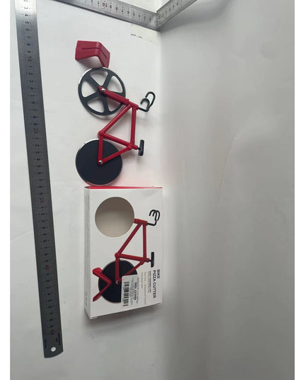Cutit pizza creativ in forma de bicicleta, cu suport pentru cutit,otel/PP