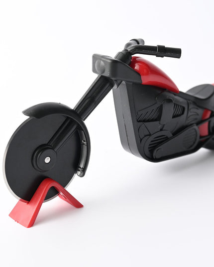 Cutit pizza creativ in forma de motocicleta, cu suport pentru cutit,otel/PP