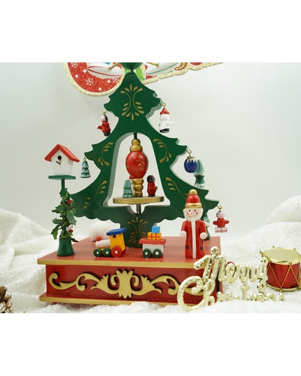 Cutiuta muzicala decorata de Craciun, Brad