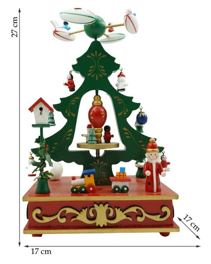 Cutiuta muzicala decorata de Craciun, Brad