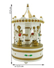 Alb / Cutiuta muzicala decorata de Craciun, Carusel rotativ, Alb, din Lemn, Interior, Flippy