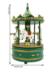 Verde / Cutiuta muzicala decorata de Craciun, Carusel rotativ, Verde, din Lemn, Interior, Flippy