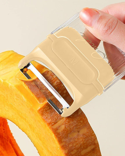 Decojitor/Curatator manual de legume si fructe, portabil, cu magnet, doua lame, Inox